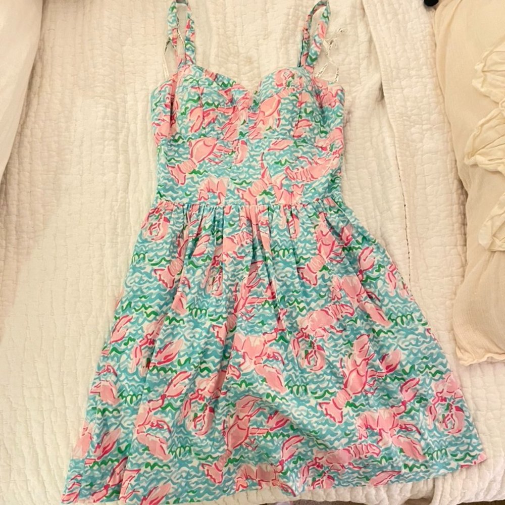 Lilly Pulitzer Pink Lobster Print Sundress